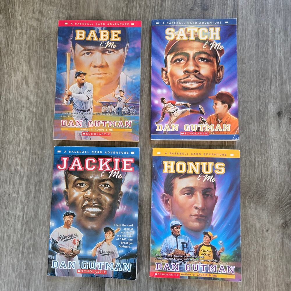 Baseball Card Adventure 4 Book Lot Gutman Babe Jackie Satch Honus Sport Chapter